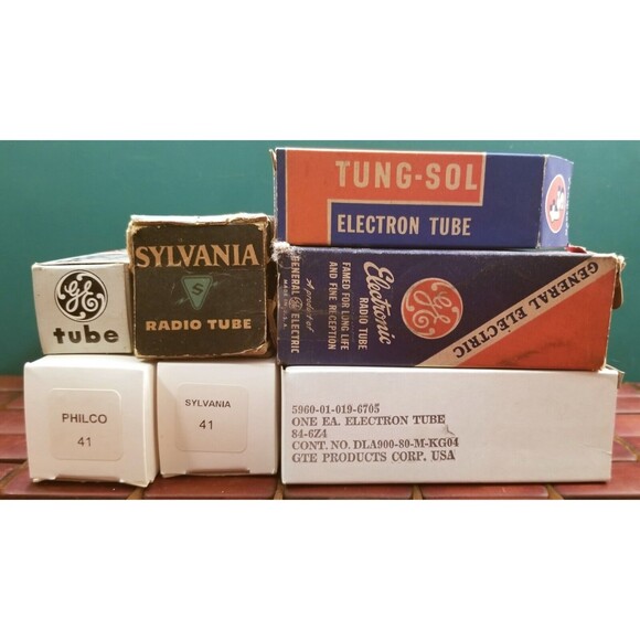 7 Vacuum Tubes Electron Tubes Philco Sylvania GE GTE Tung-Sol Van Horne - Picture 1 of 8